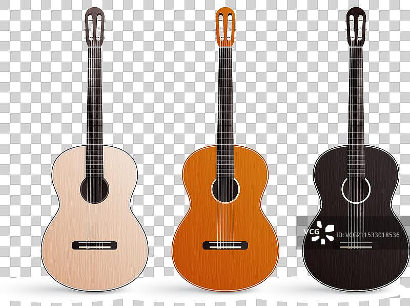 经典吉他逼真套装图片素材