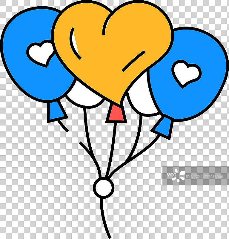 婚礼当天装饰气球图标颜色图片素材