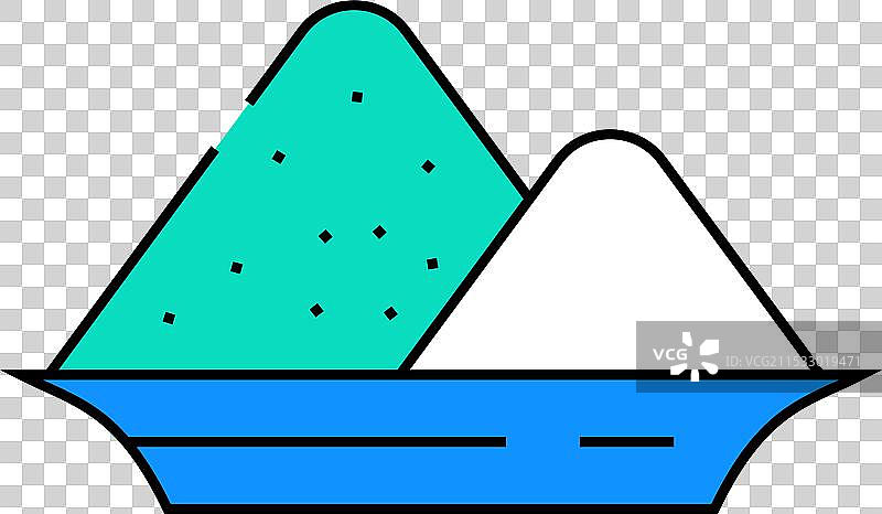 盘子里的盐堆图标彩色图片素材