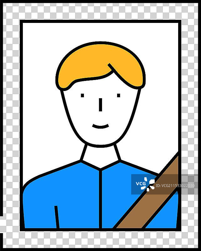 带有葬礼丝带图标的肖像色彩图片素材