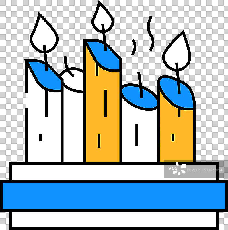 教堂蜡烛图标颜色图片素材