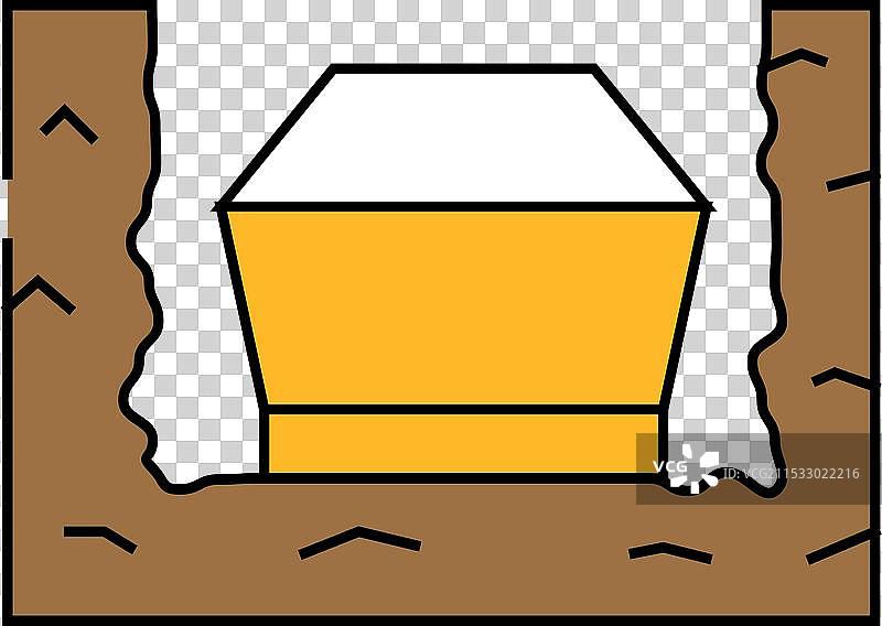 埋在地下的棺材图标颜色图片素材