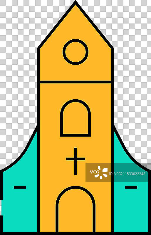 基督教教堂图标颜色图片素材