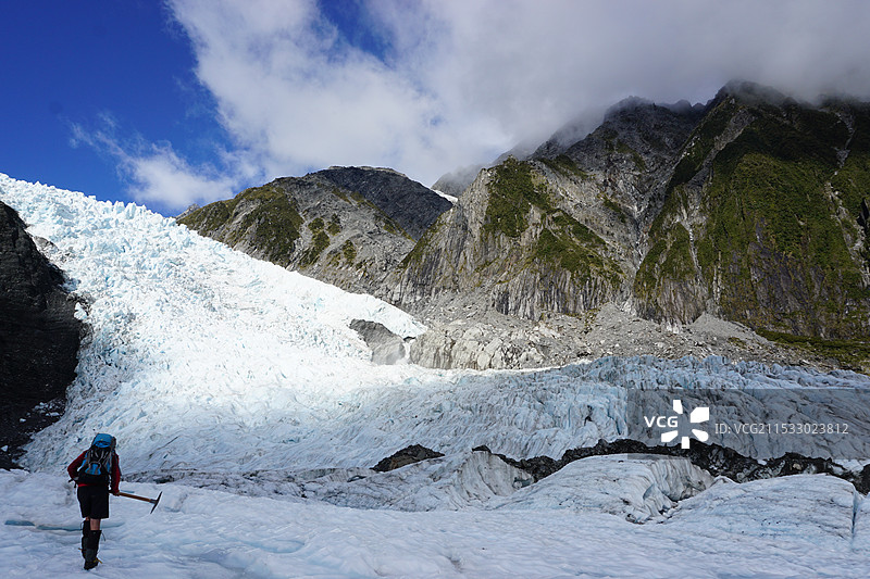 约瑟夫冰川徒步图片素材