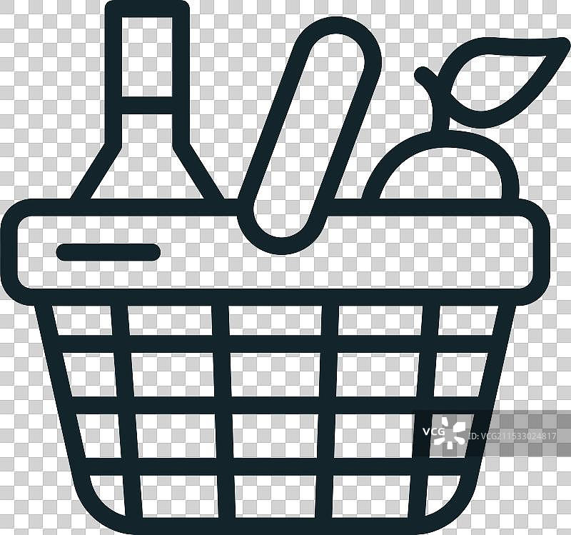 装满食物和饮料的野餐篮图片素材