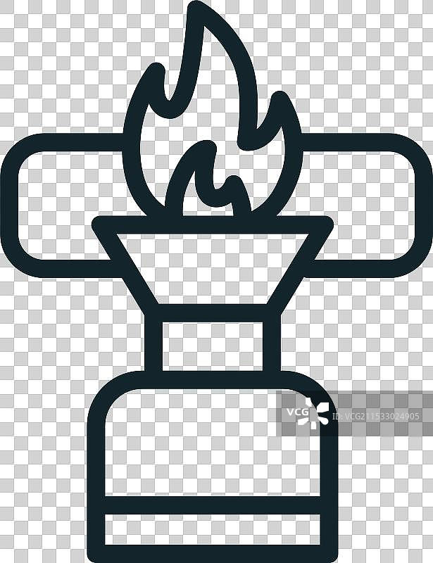 高火焰燃烧的露营炉用于烹饪图片素材