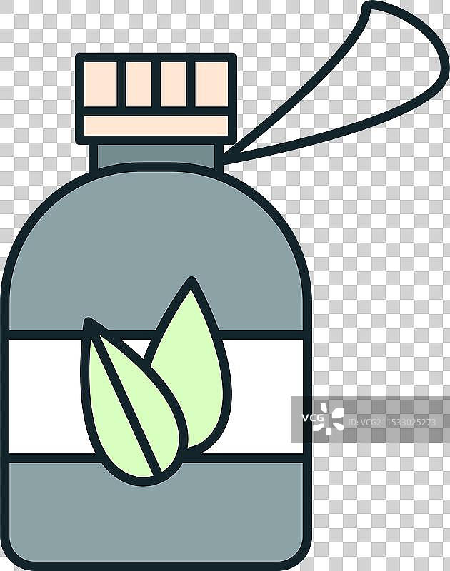 装有天然草本精油的玻璃瓶图片素材