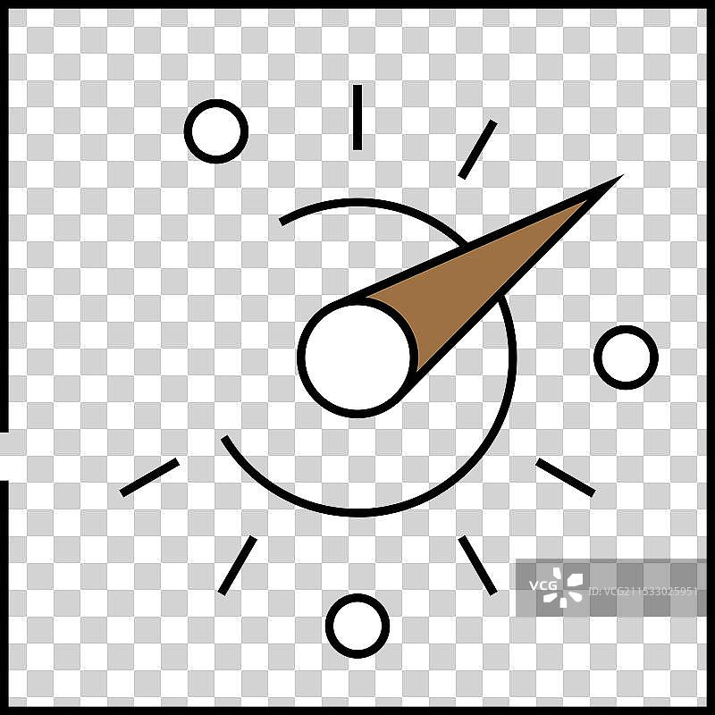 日晷太阳钟图标颜色图片素材