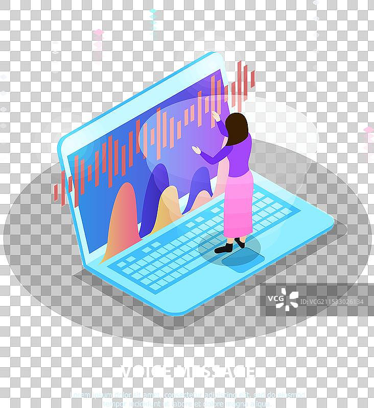 语音消息扁平化构图图片素材