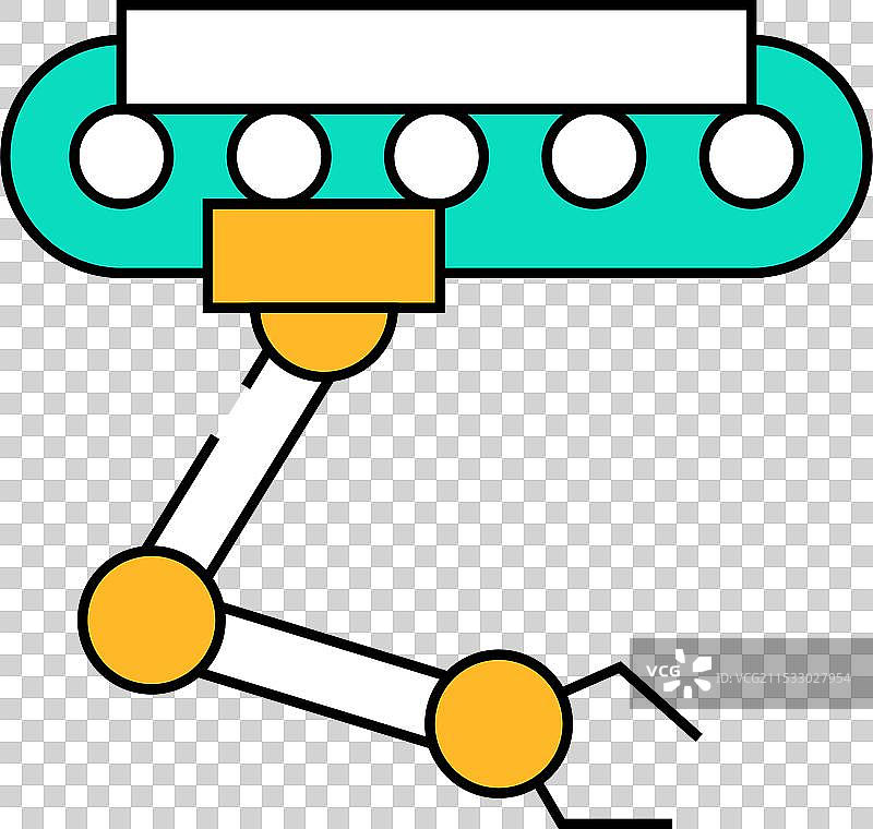 彩色的机器人手掌图标在轨道上图片素材