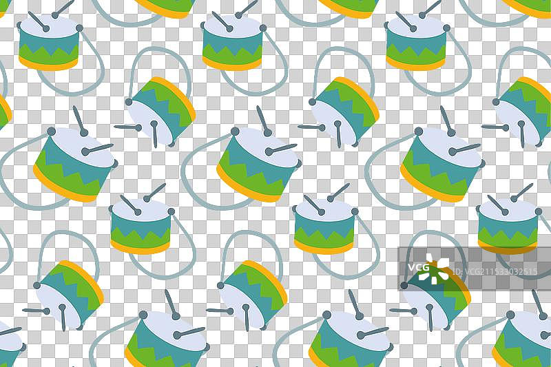 打击乐器无缝图案平面鼓图片素材