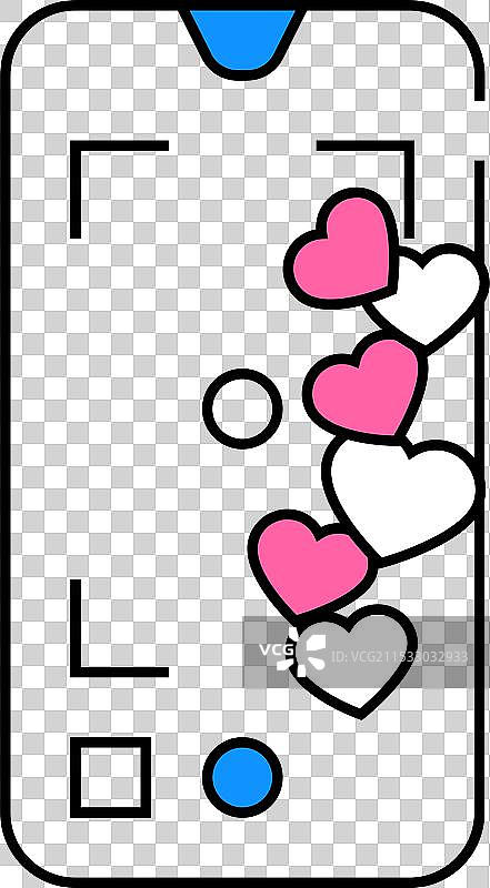 在线社交媒体图标颜色喜欢图片素材