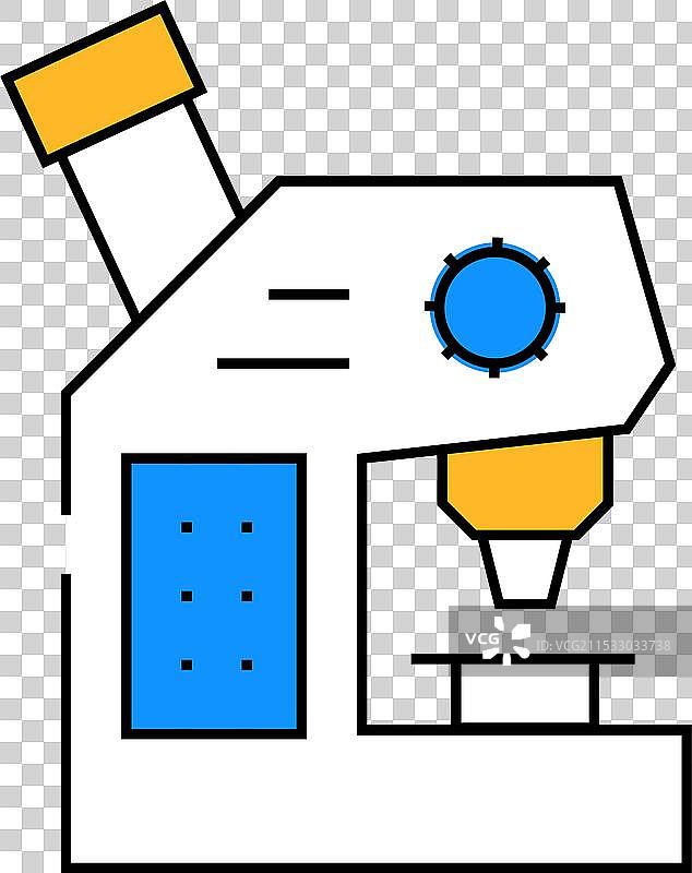显微镜实验室工具图标彩色图片素材