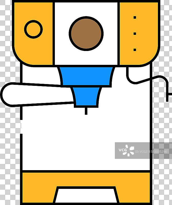 传统咖啡机图标颜色图片素材