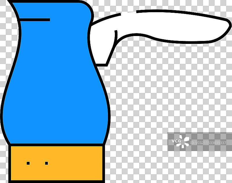 咖啡冲泡电土耳其壶图标彩色图片素材