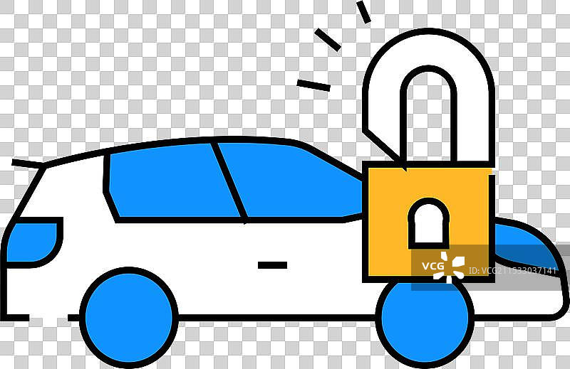 解锁汽车图标颜色图片素材