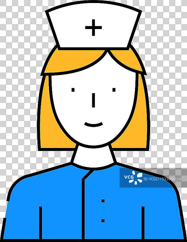 护士医疗工作者图标 彩色图片素材