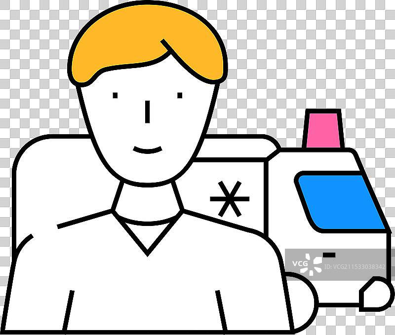 救护车医疗工作者图标颜色图片素材