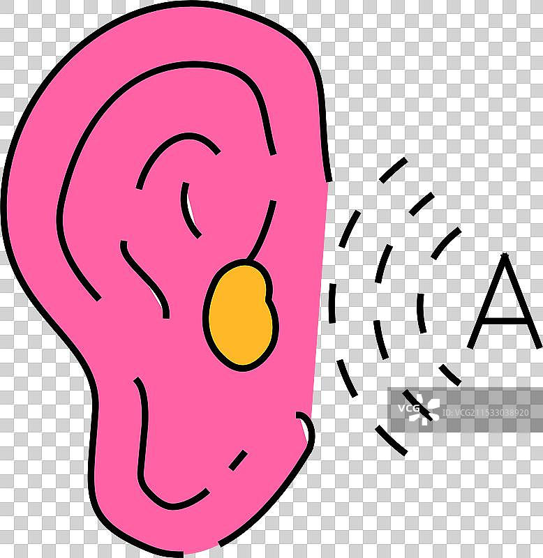 噪音聆听耳朵图标颜色图片素材
