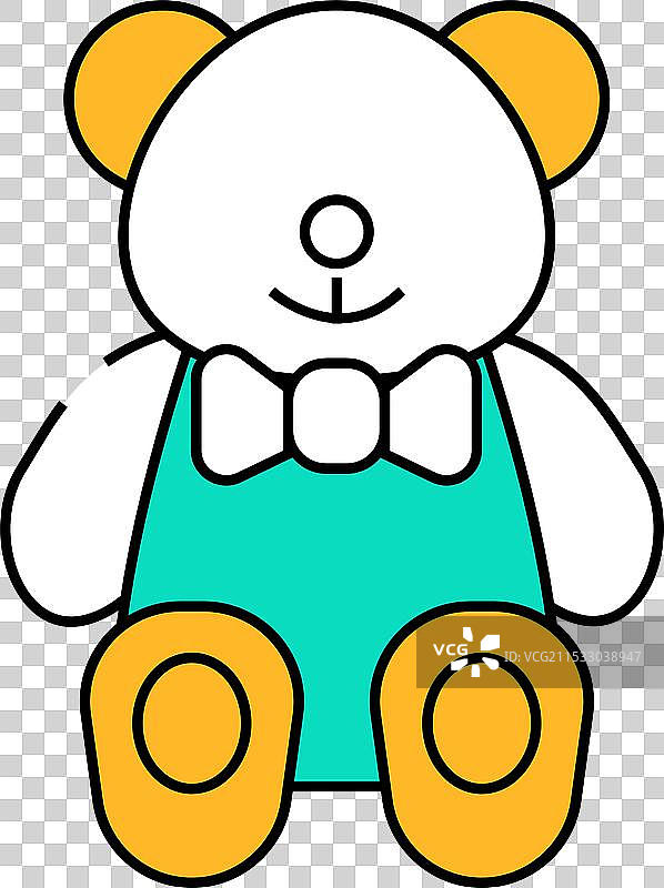 玩具泰迪熊图标颜色图片素材