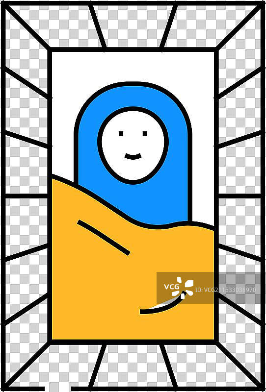 新生儿婴儿床图标彩色图片素材