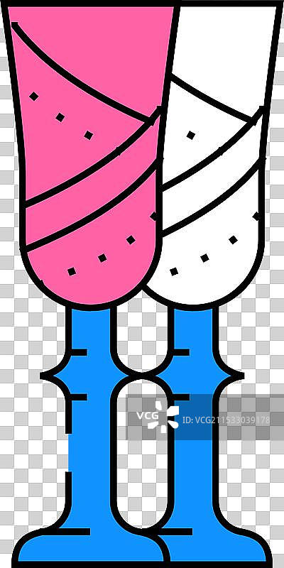 新郎新娘饮用的彩色酒杯图标图片素材