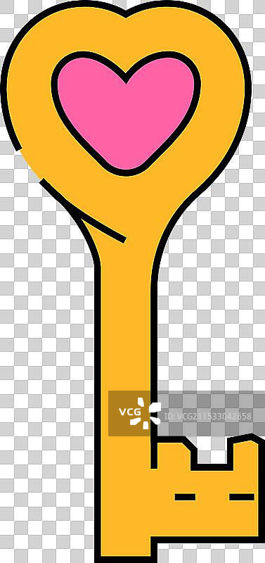 心形钥匙 婚礼钥匙 图标 彩色图片素材