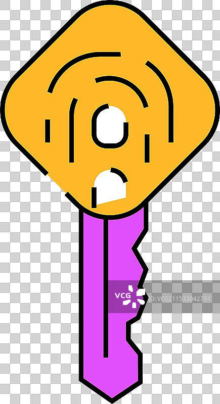 带指纹扫描仪图标的钥匙颜色图片素材