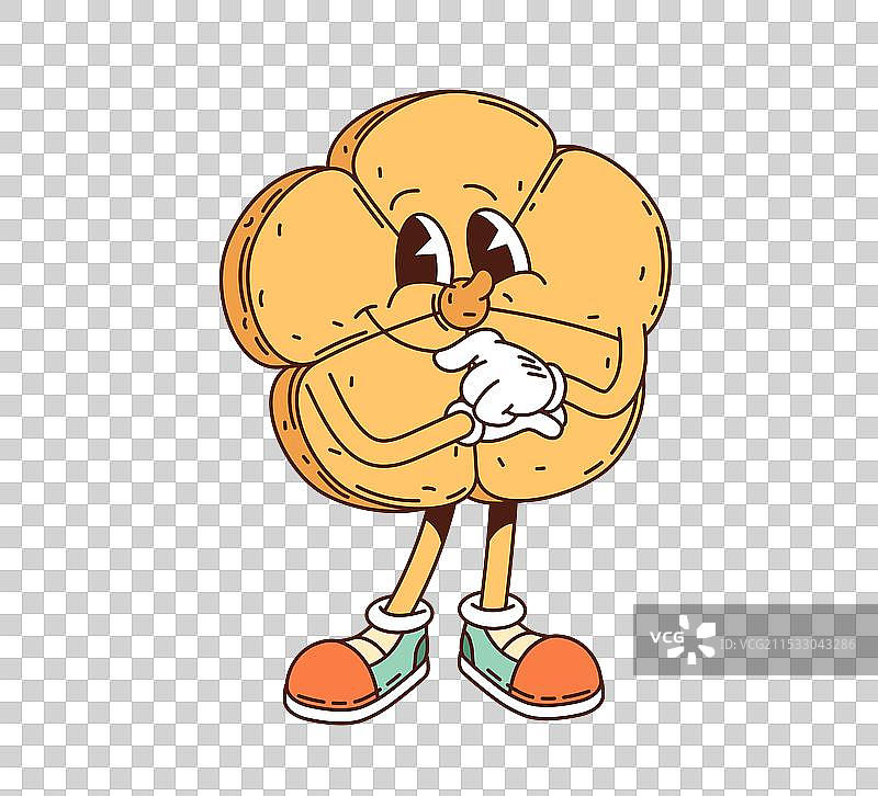 卡通风格的时髦日本最中甜点角色图片素材