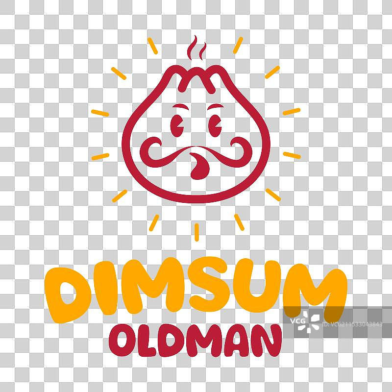 点心老人的极简标志设计图片素材