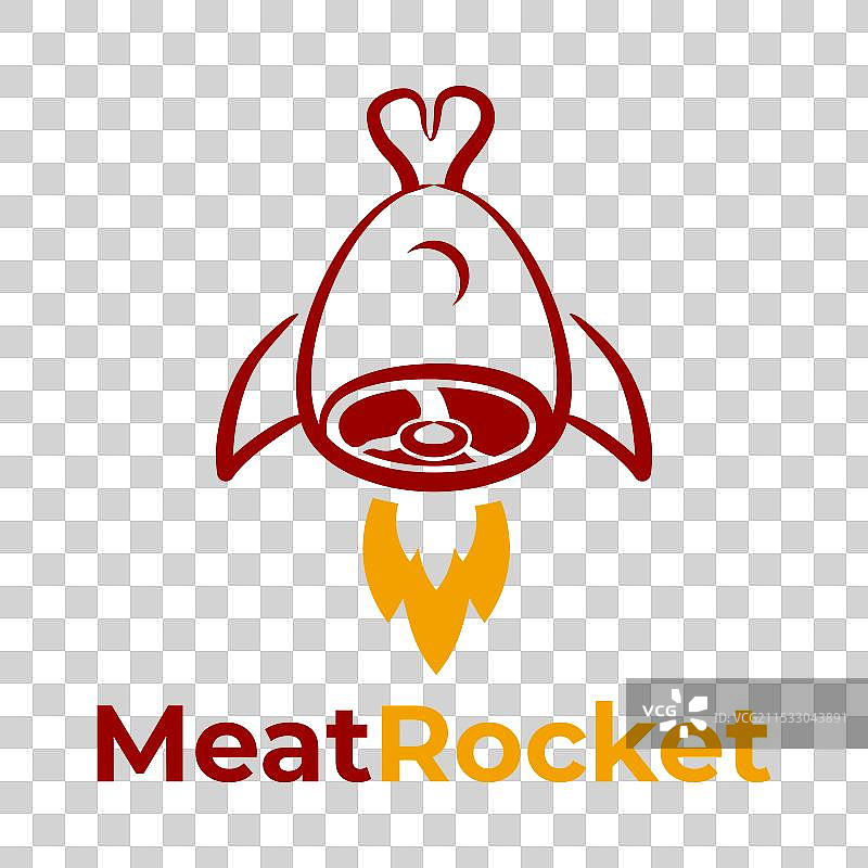 肉类火箭极简标志设计图片素材