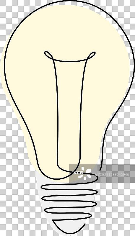 用一条连续的线画出的灯泡图片素材