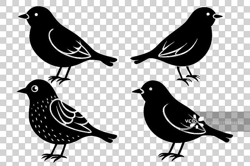 云雀鸟剪影图片素材