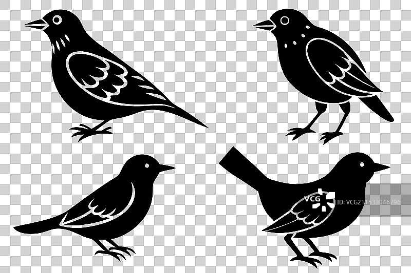 云雀鸟剪影图片素材