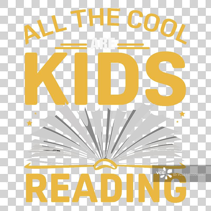 所有酷炫的孩子们都在阅读的T恤设计图片素材