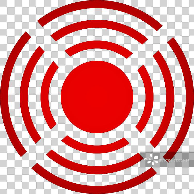 红白相间的雷达波向外发射图片素材