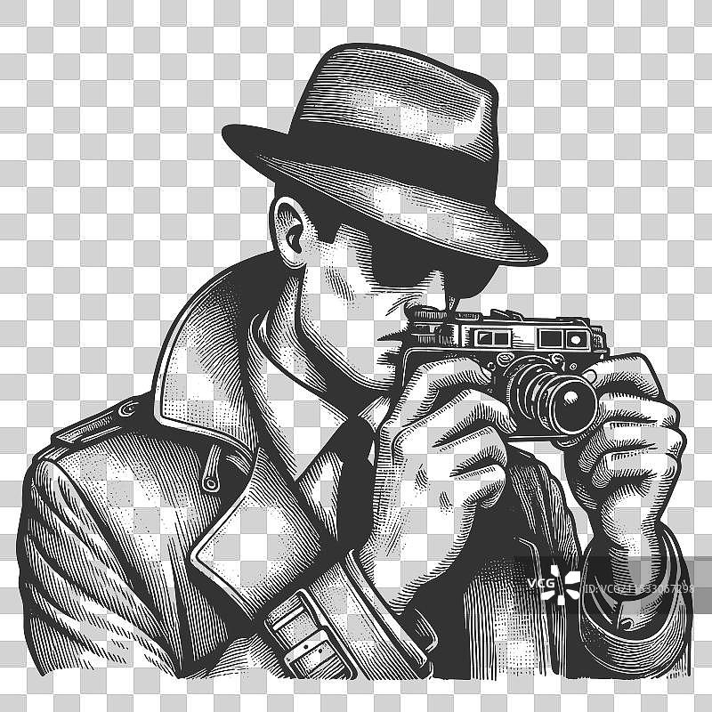 间谍摄影师狗仔队图片素材