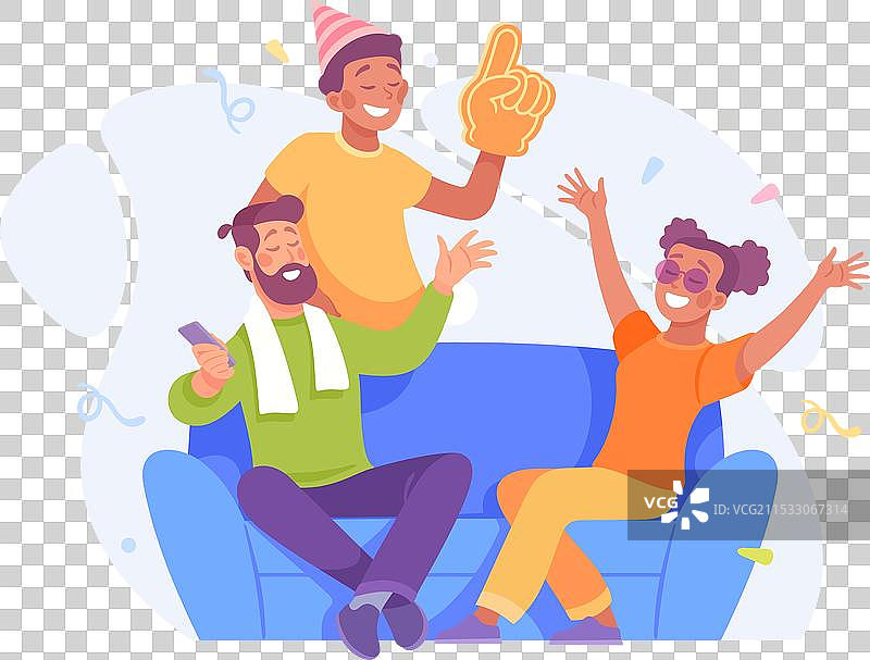 一群男女欢呼庆祝的假期图片素材