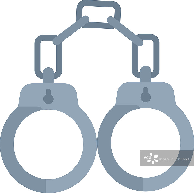 一对用于逮捕罪犯的金属手铐图片素材