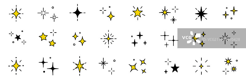 闪烁的星星闪光明亮的魔法之光图片素材