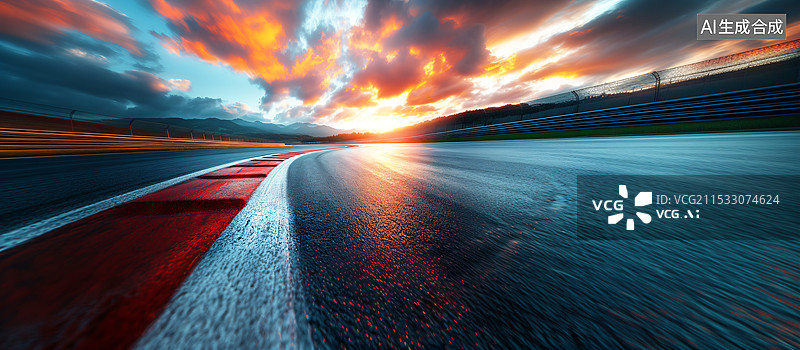 【AI数字艺术】汽车赛道，赛车场，弯道超车图片素材
