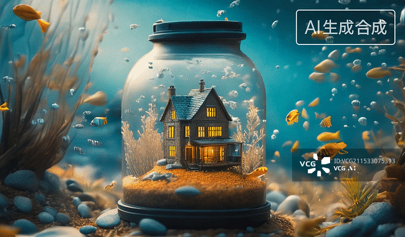 【AI数字艺术】海底梦幻家园图片素材