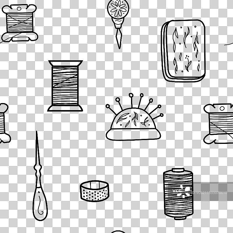 缝纫针线工具无缝图案裁缝图片素材