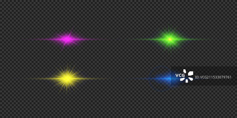 多彩的横向光效组合图片素材