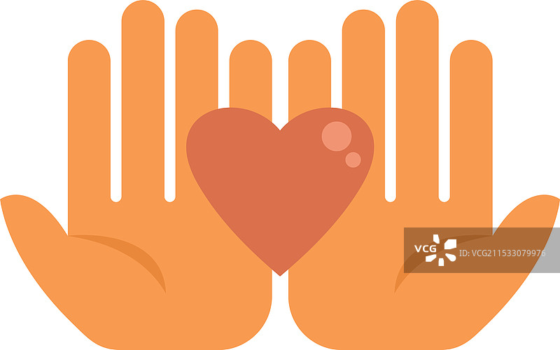 两只手捧着一颗心，展现爱与关怀图片素材
