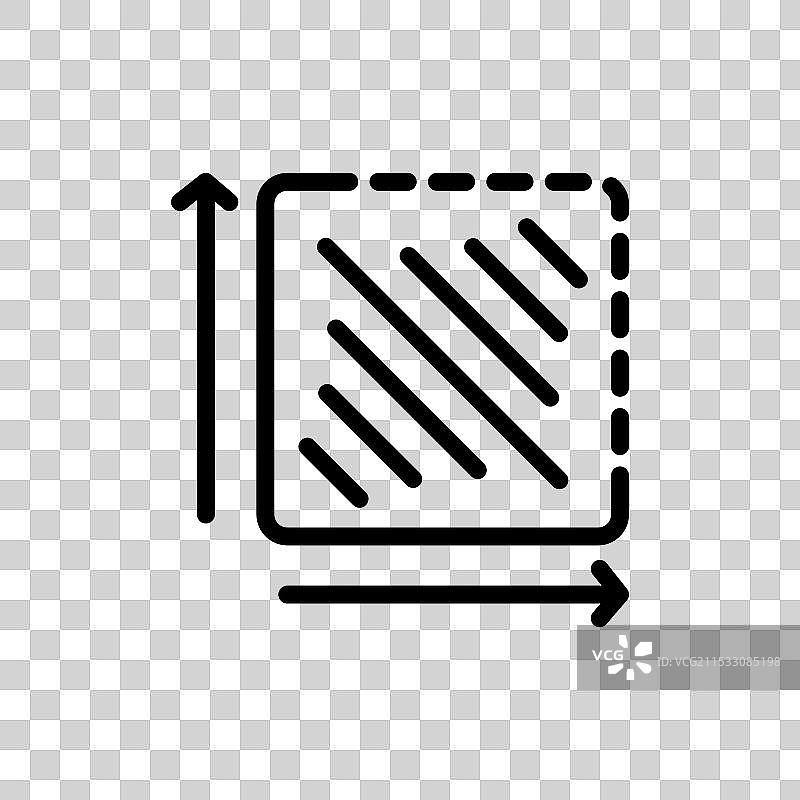 面积和尺寸图标集，正方形大小空间图片素材