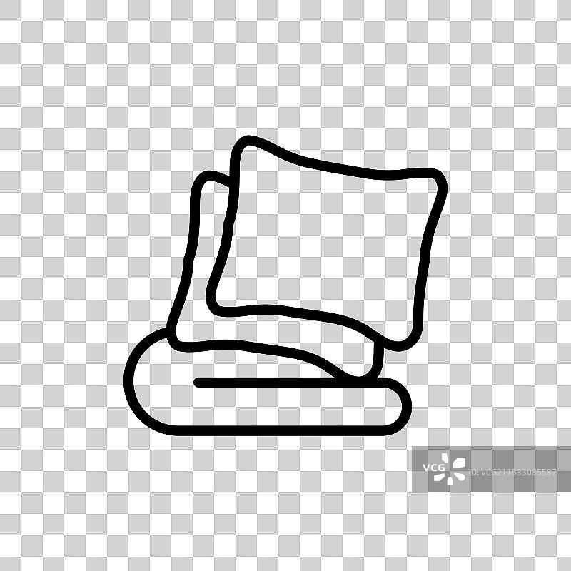 酒店床上用品套件与枕头图标套件，羽绒被图片素材