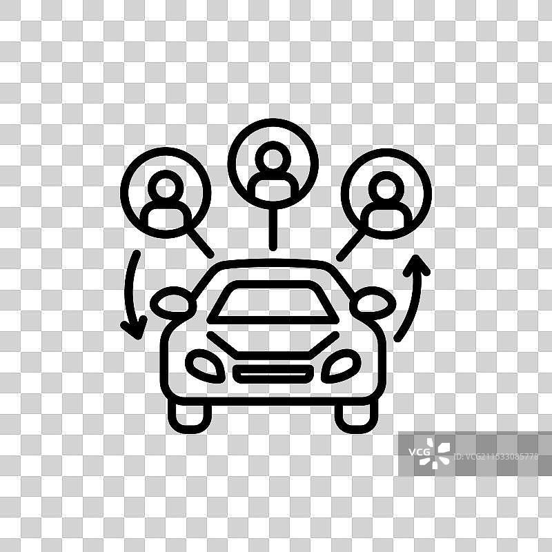 拼车共享图标集 共享汽车服务符号图片素材