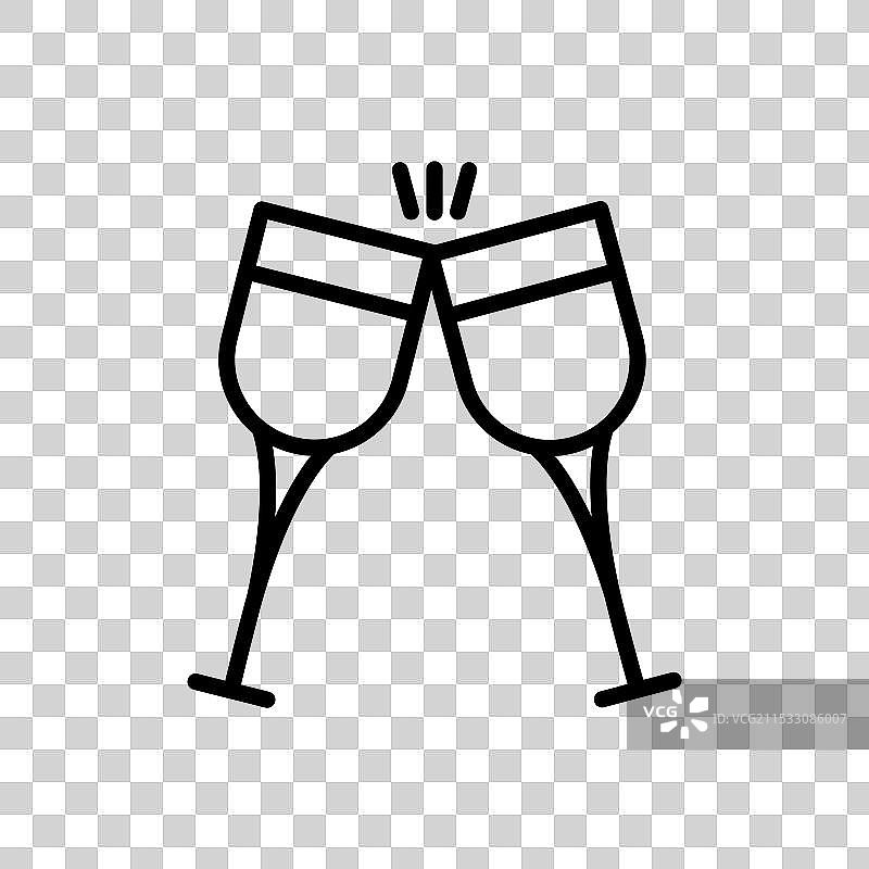 碰杯图标集，葡萄酒祝酒，香槟图片素材