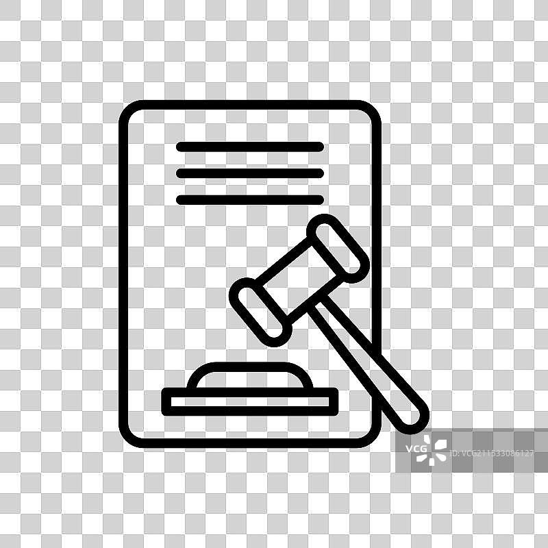 法庭判决图标集，法律法槌法官符号图片素材